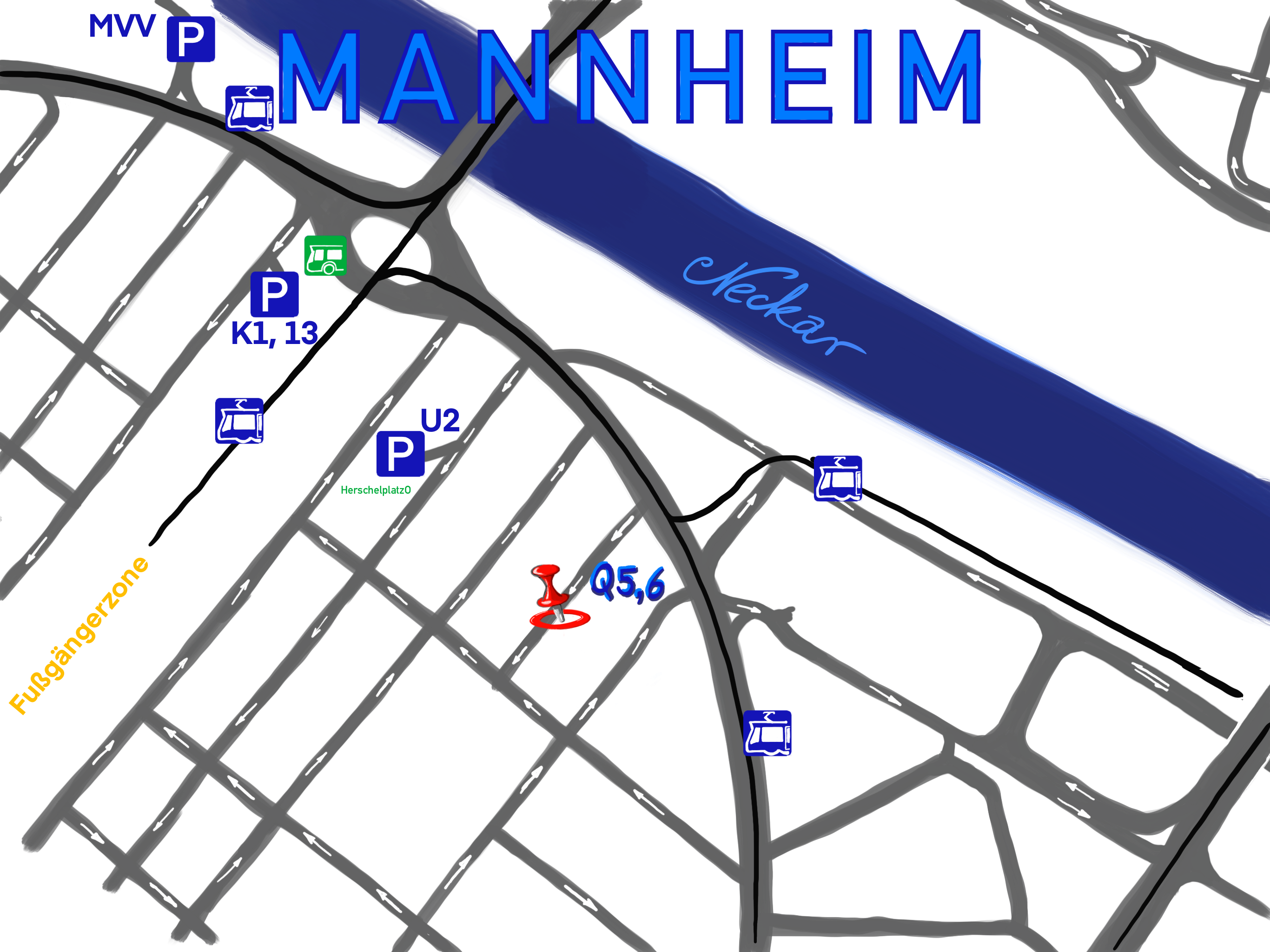 Ausschnitt aus Karte von Mannheim